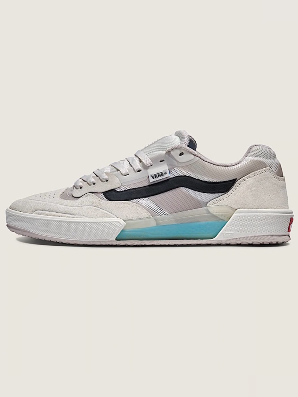 Vans AVE skate shoes! White, blue, and black, NWT!
